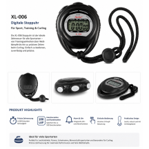 BEROfit Digital Stopwatch XL-006 – Professional Sports Timer with 1/100 Second Precision | Ideal for Training, Competition & Curling
