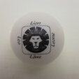 Minigolfball Motiv Tierkreiszeichen weiss L&ouml;we