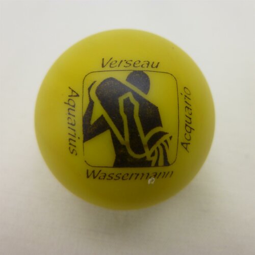 Minigolfball Motiv Tierkreiszeichen gelb Wassermann