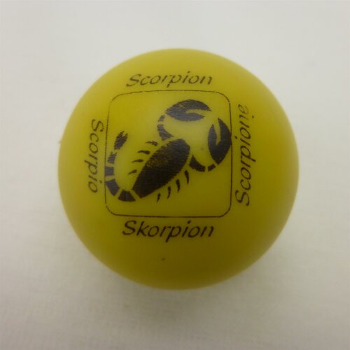 Minigolfball Motif Sign of Zoidiac yellow Scorpio
