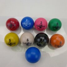 Minigolfb&auml;lle Ballset Smilie mit G&uuml;rtel-Minigolfballtasche 11tlg.